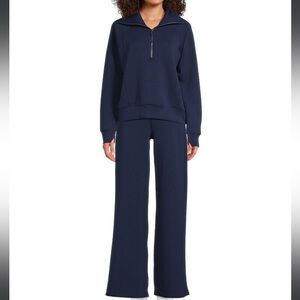 Spanx AirEssentials® Wide Leg Pull On Drawstring Pants in timeless navy